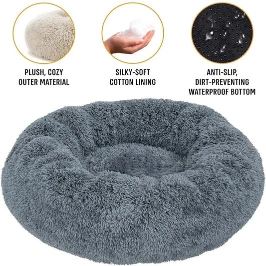 Better Sleep For Your Furry Friend. Round Dog Bed Winter Warm Cat Bed Plush Basket for Dog Washable Pet Bed for Small Medium Large Dog Sofa Cat